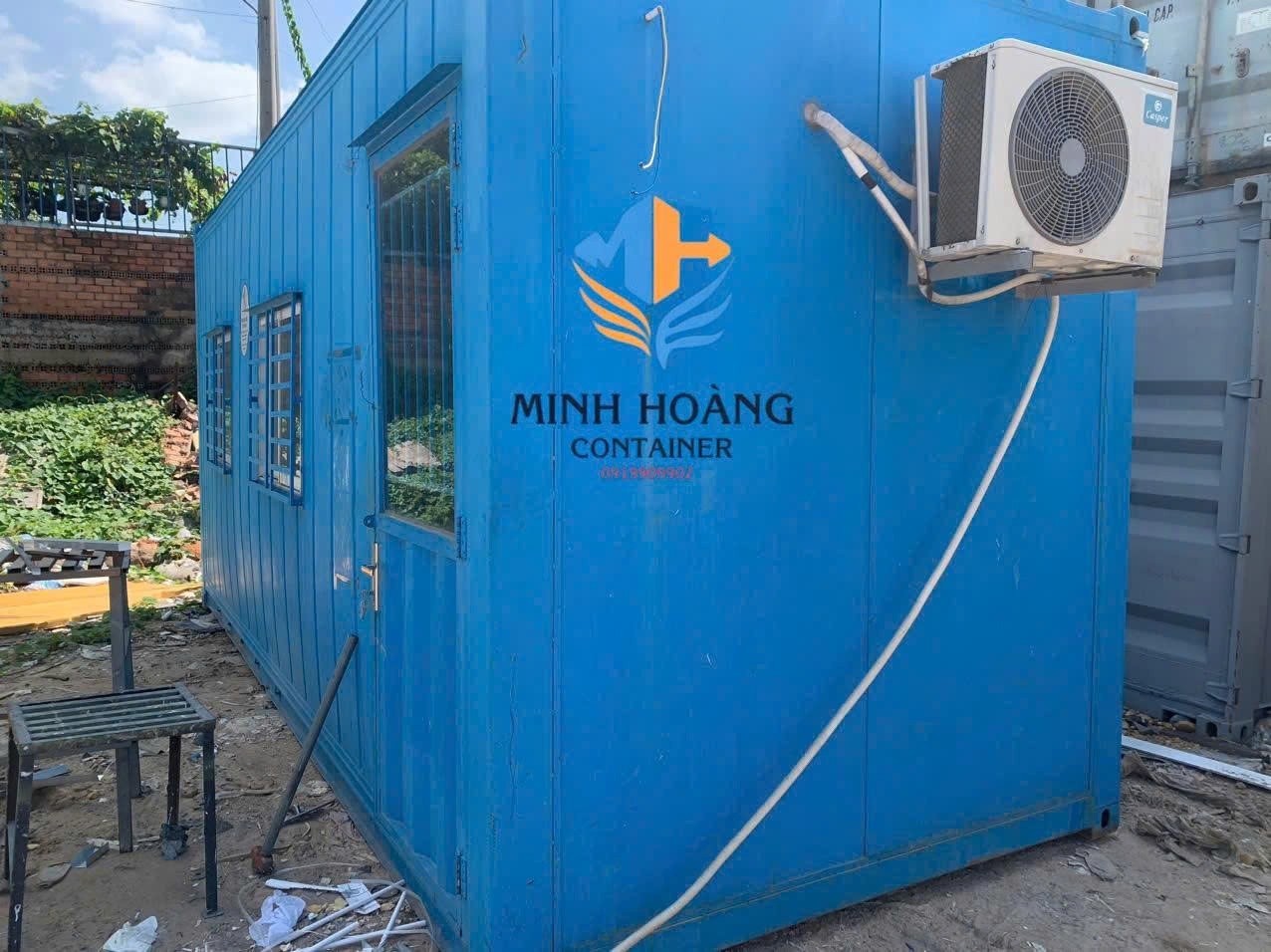 Container Văn Phòng 20 Feet Xanh Dương Vỏ Lạnh Có Toilet